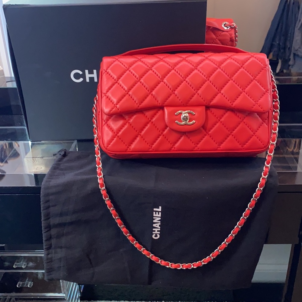 Chanel Jumbo Easy Carry 2015 Red Flap Bag